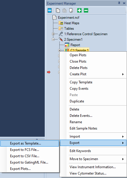 Export sample template ...