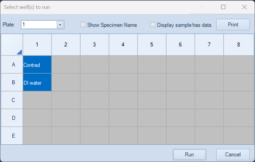 Select wells to run ...